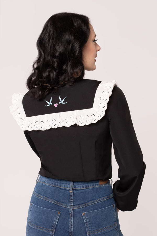 Hell Bunny Tessie Blouse Black