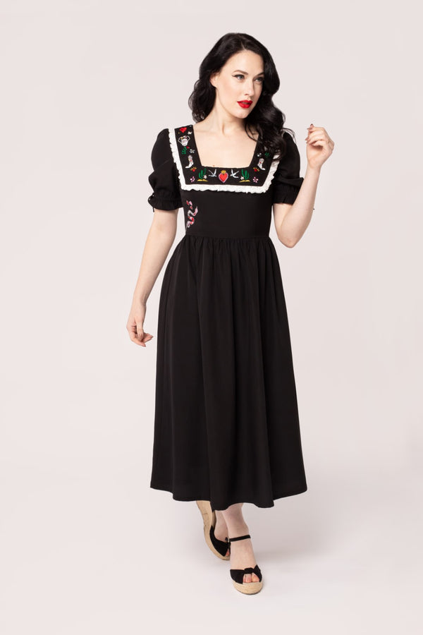 Hell Bunny Tessie Maxi Dress Black