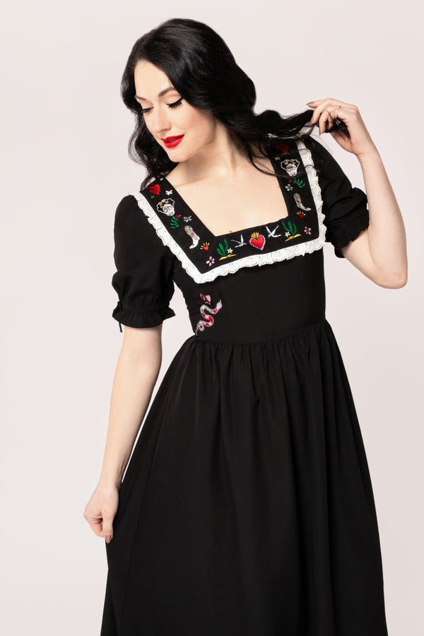 Hell Bunny Tessie Maxi Dress Black