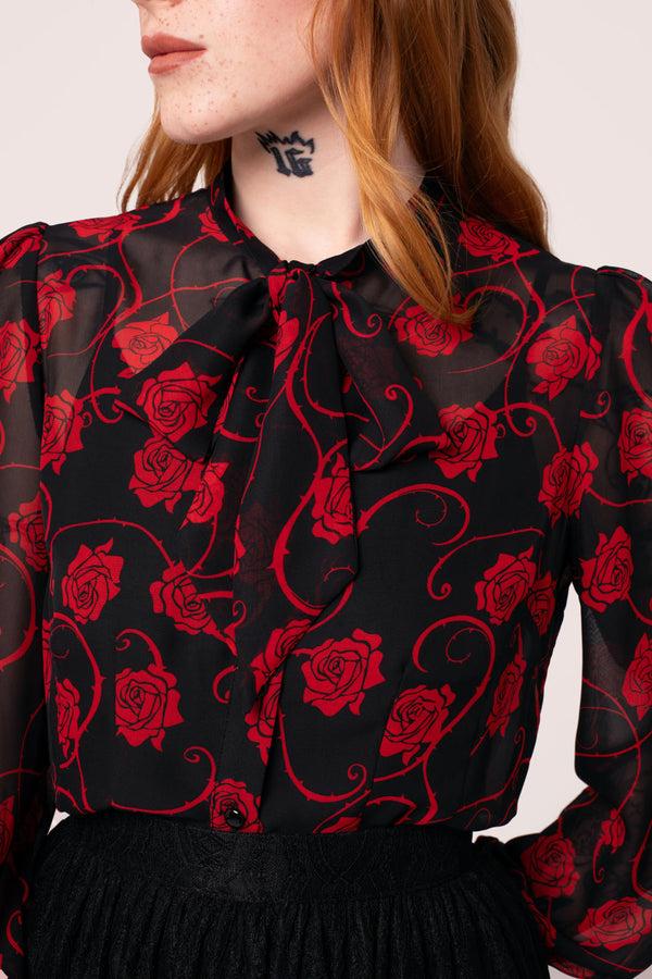 Hell Bunny Thorn Blouse Black/Red