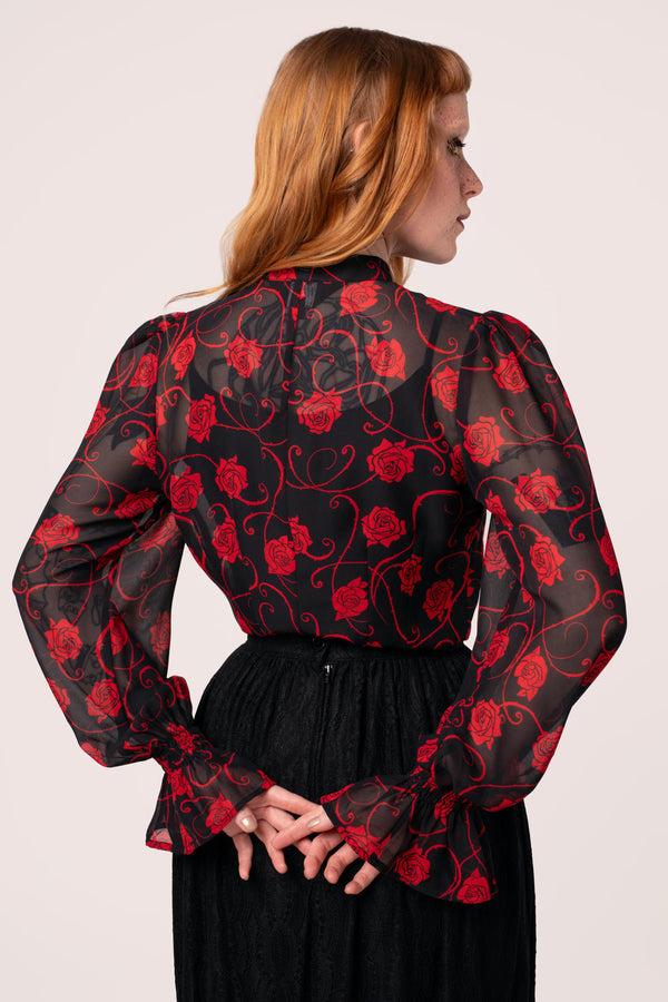Hell Bunny Thorn Blouse Black/Red
