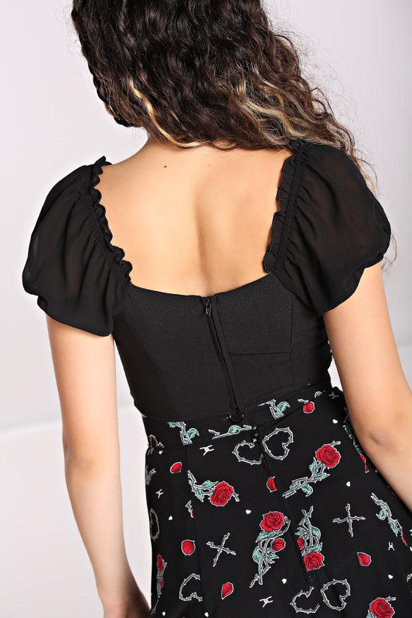 Hell Bunny Tifa Crop Top Black