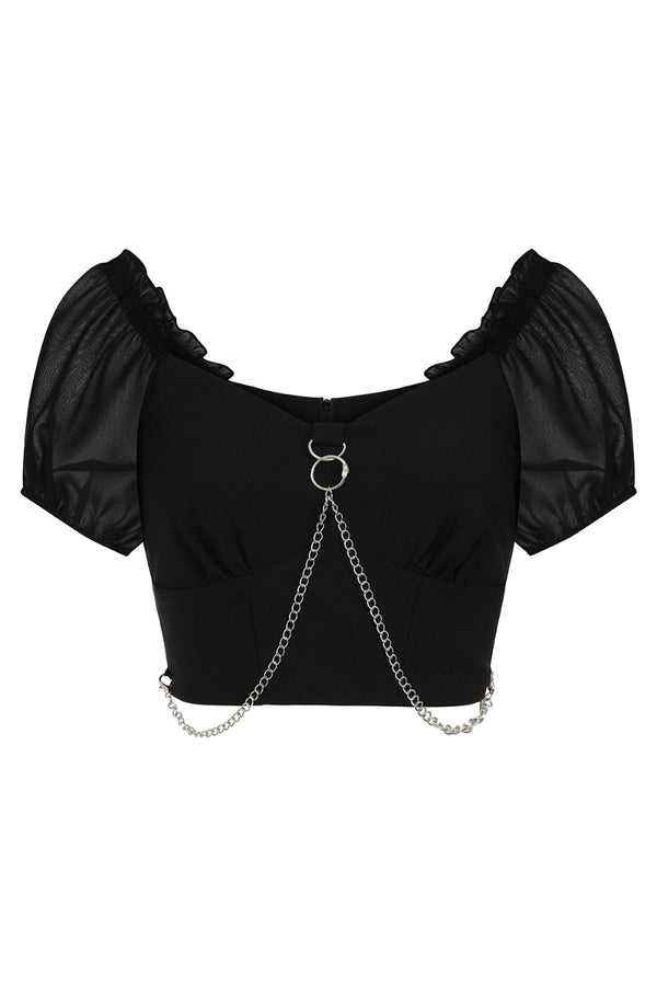 Hell Bunny Tifa Crop Top Black
