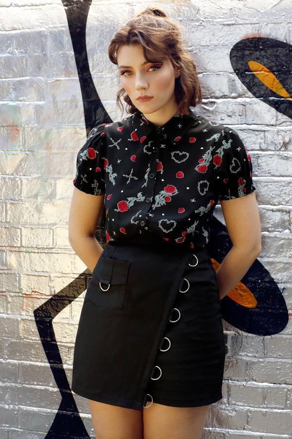 Hell Bunny Tifa Skirt Black