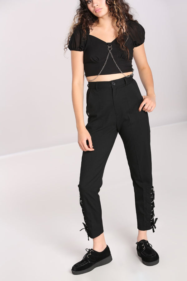 Hell Bunny Tifa Trousers Black