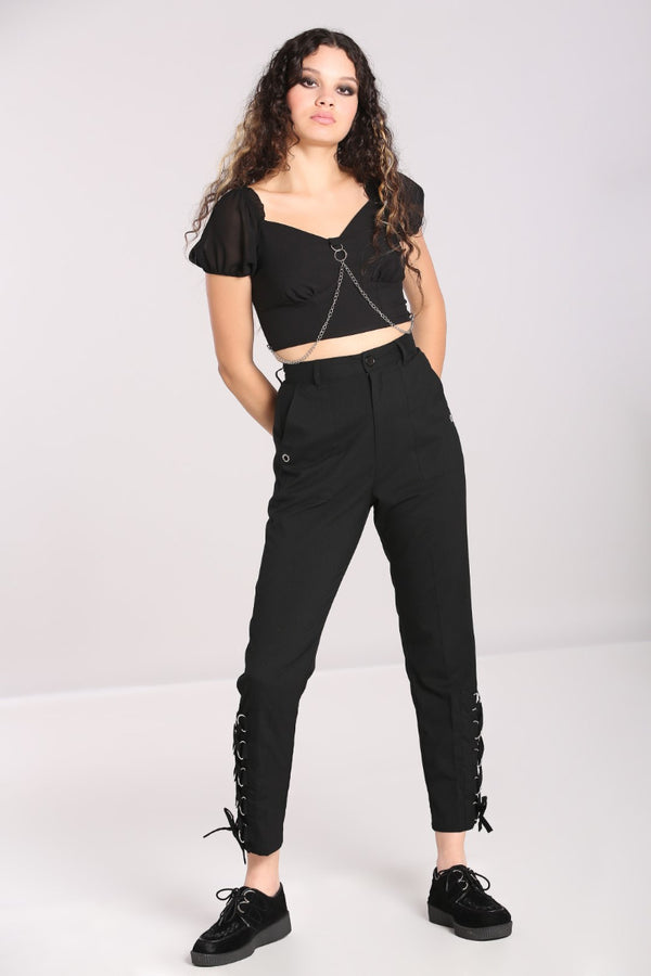 hell bunny Tifa Trousers Black