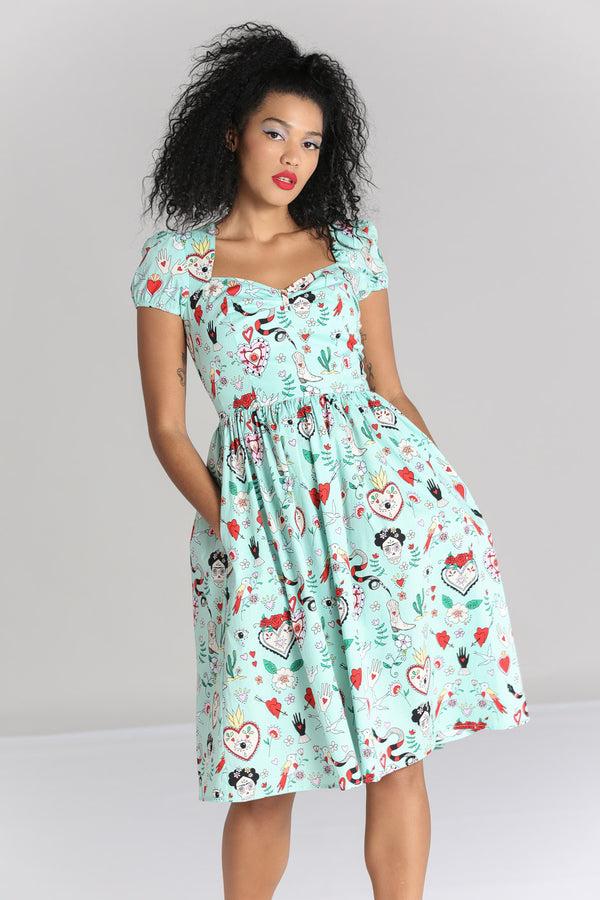 hell bunny Tijuana Midi Dress Green