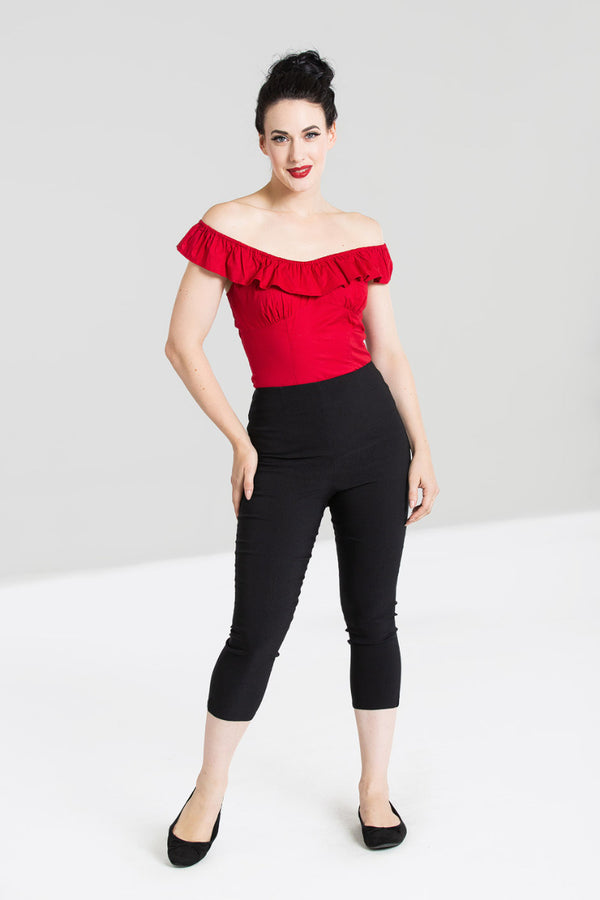 hell bunny Tina Capris Black