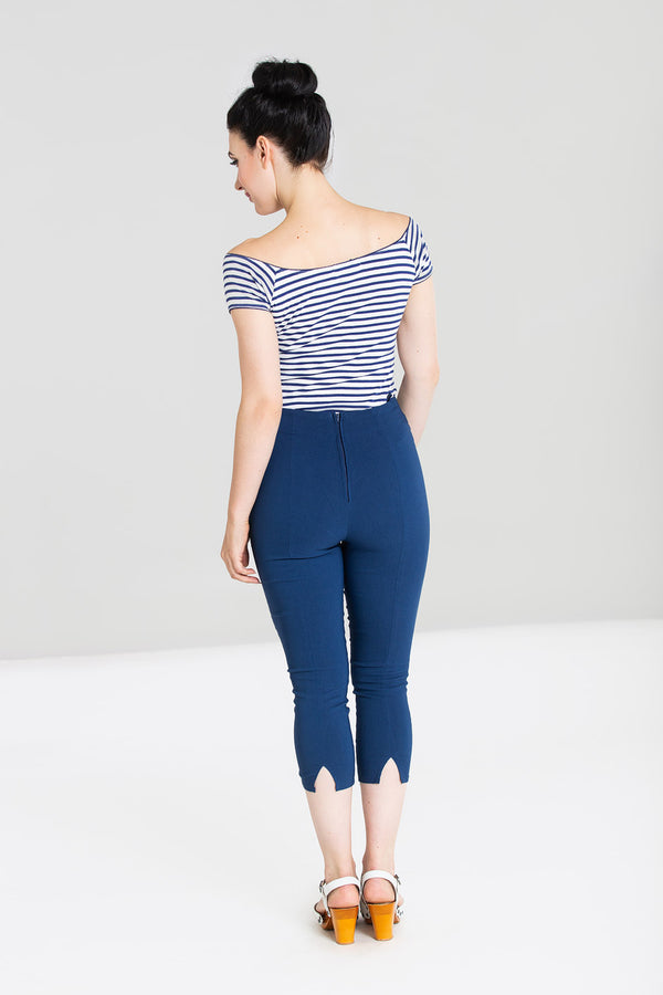 Hell Bunny Tina Capris Sale Navy