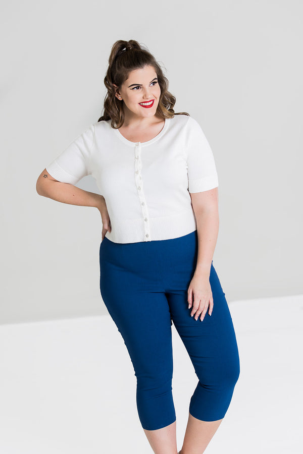 Hell Bunny Tina Capris Sale Navy