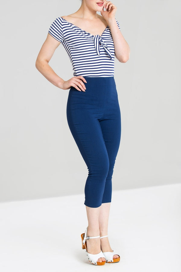 hell bunny Tina Capris Sale Navy