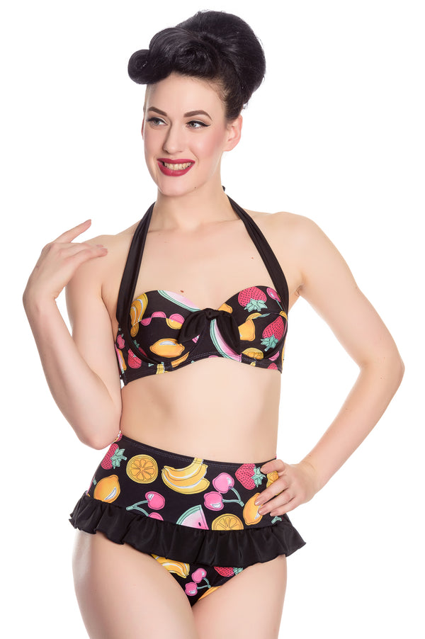 Hell Bunny Tutti Frutti Bikini Pants Black