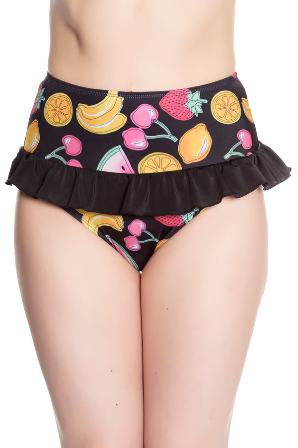 hell bunny Tutti Frutti Bikini Pants Black