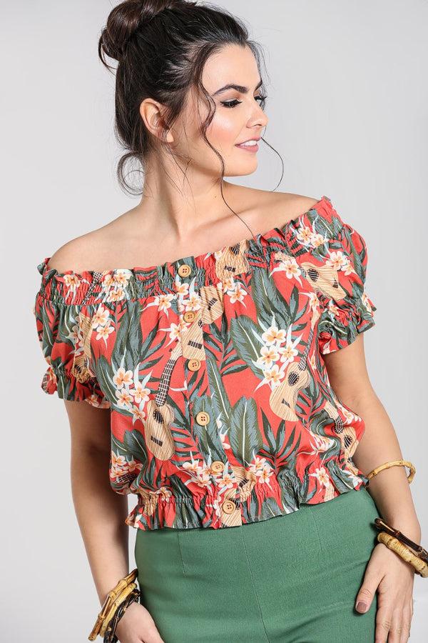 hell bunny Ukulele Top Orange