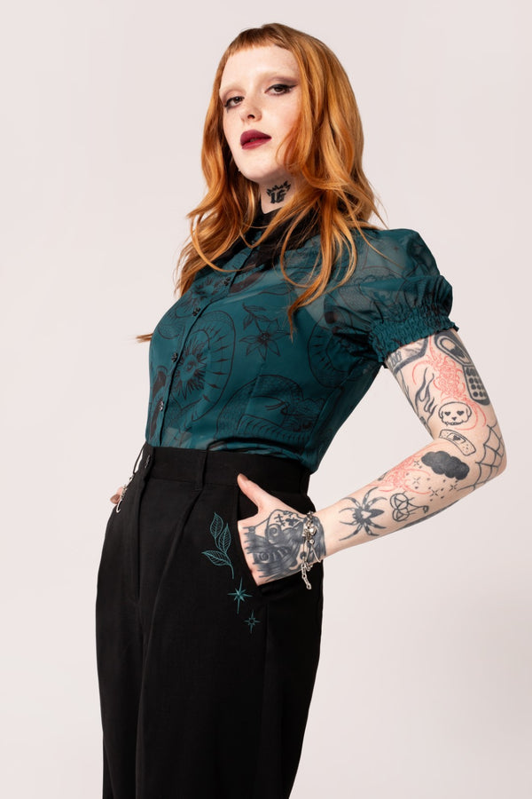 Hell Bunny Venom Trousers Black