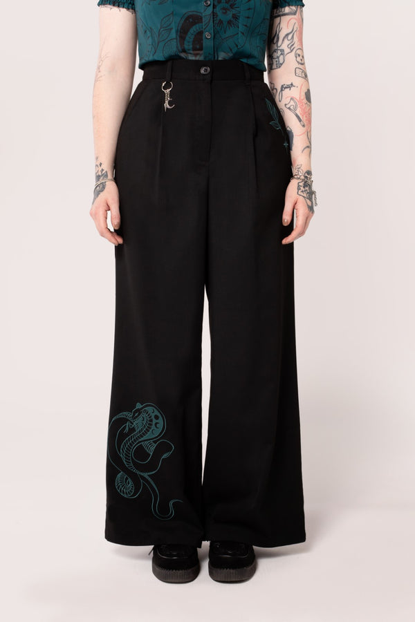 Hell Bunny Venom Trousers Black