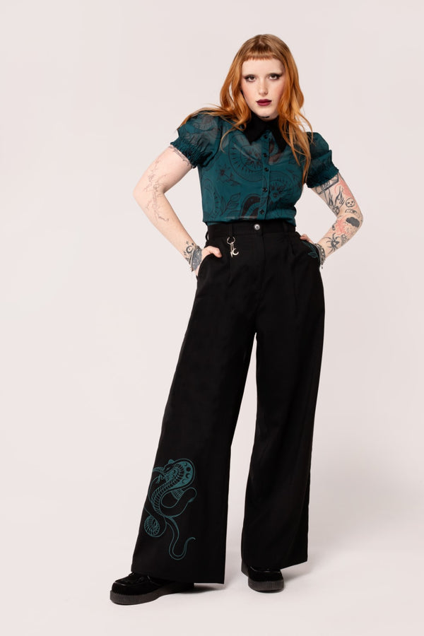 hell bunny Venom Trousers Black