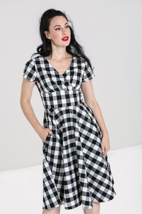 Hell Bunny Victorine 50's Dress Black / White