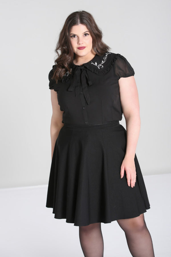 Hell Bunny Vina Blouse Black