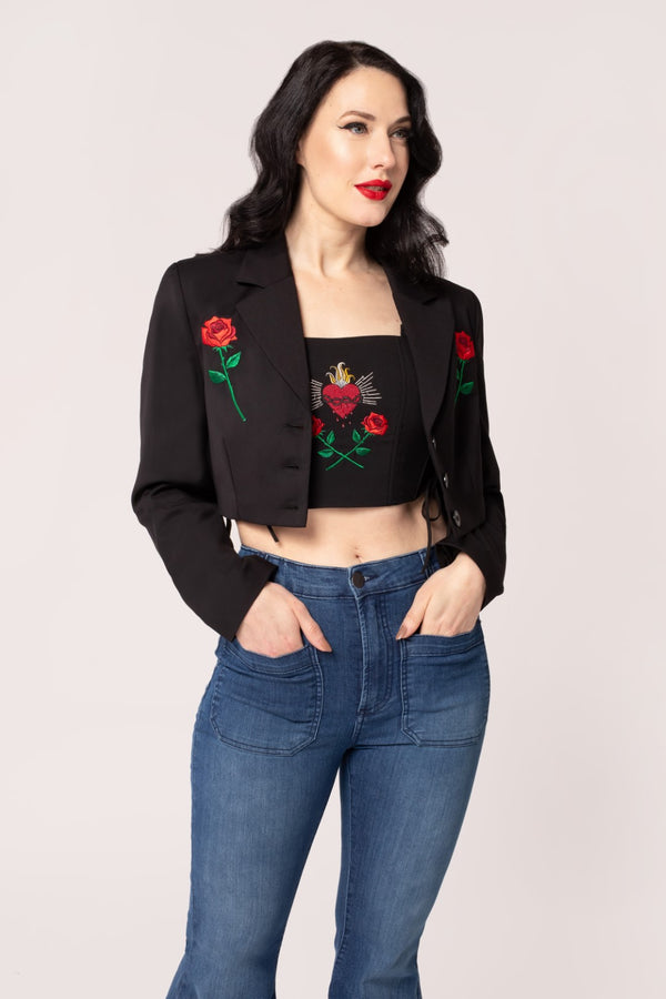 hell bunny Viva Maria Blazer Black