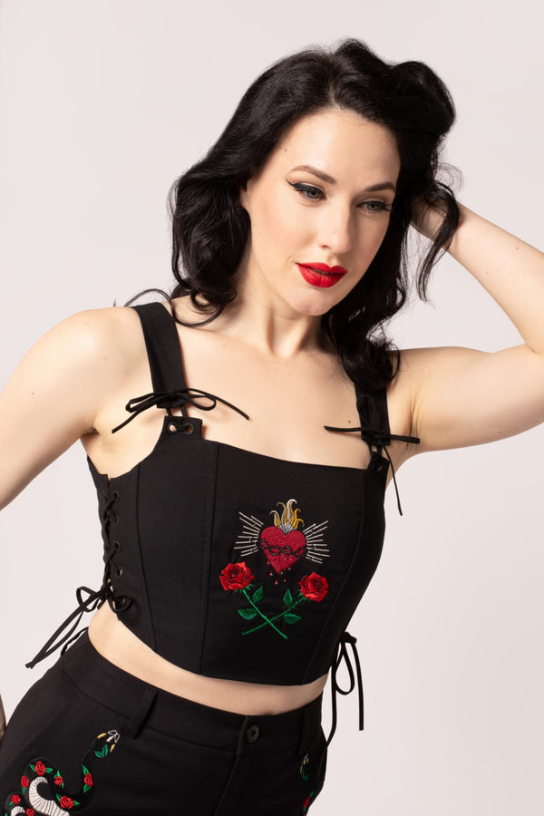 hell bunny Viva Maria Corset Black