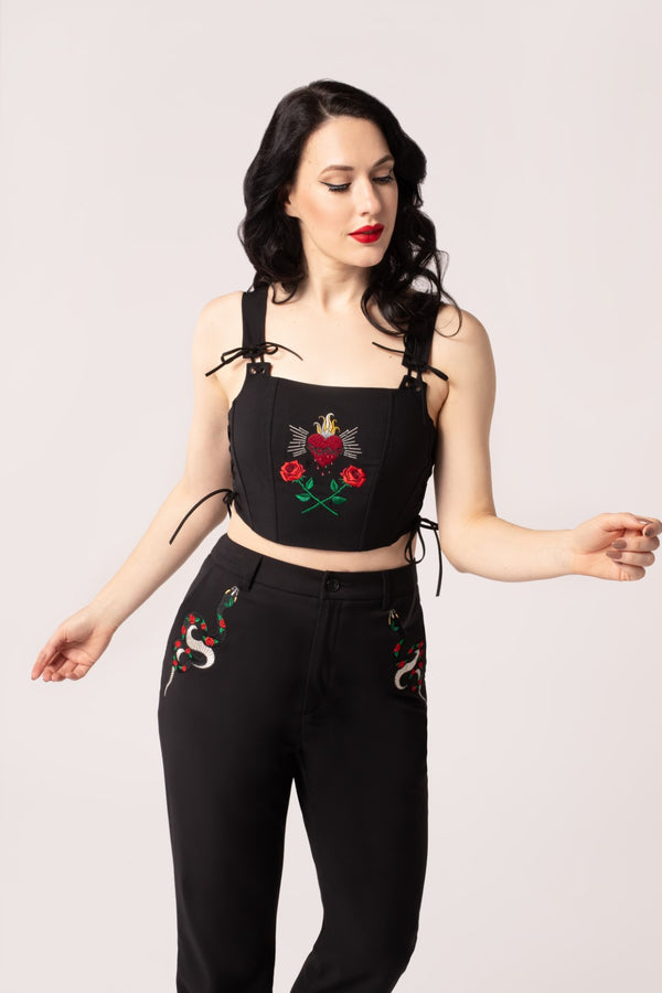 Hell Bunny Viva Maria Trousers Black