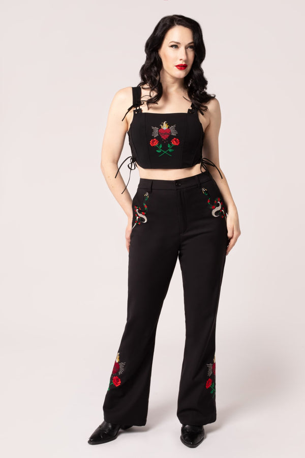 hell bunny Viva Maria Trousers Black