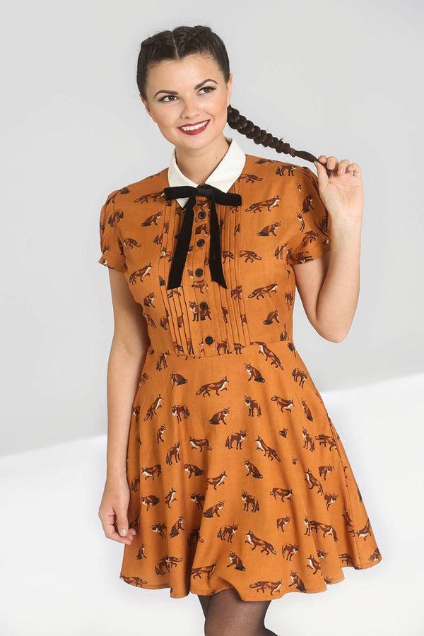 hell bunny Vixey Dress Brown