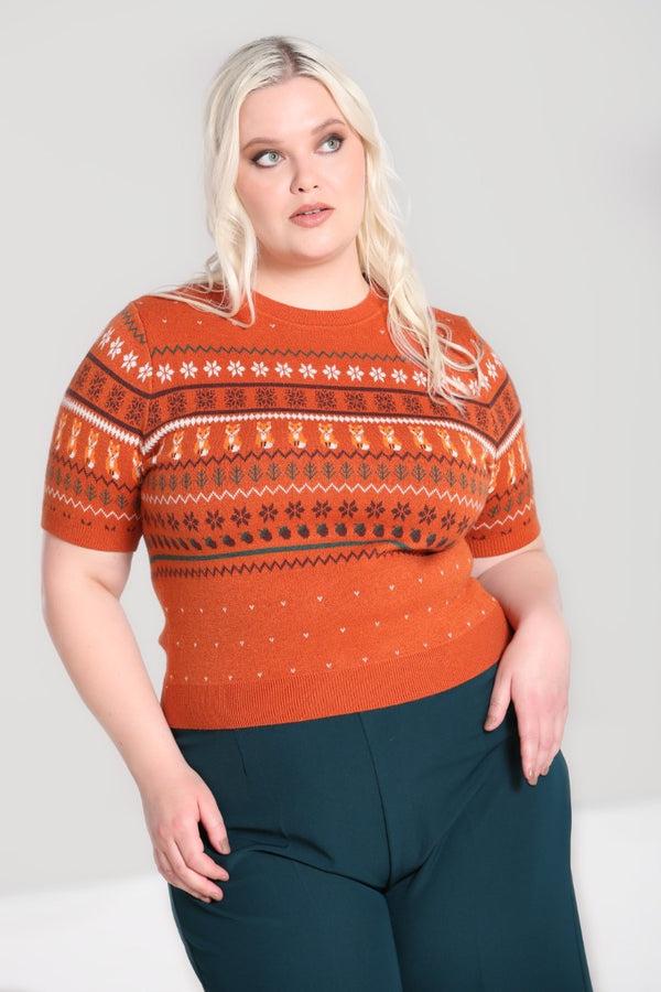 hell bunny Vixey Jumper Brown