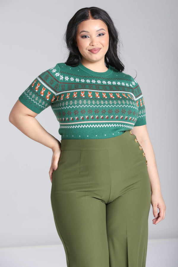 Hell Bunny Vixey Jumper Green