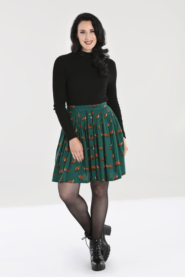 Hell Bunny Vixey Skirt Brown