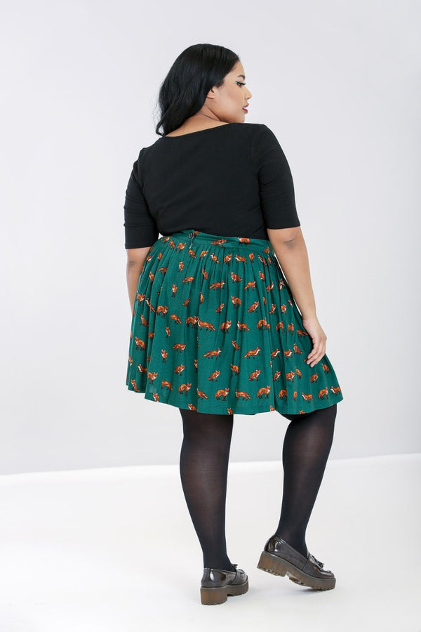 Hell Bunny Vixey Skirt Brown