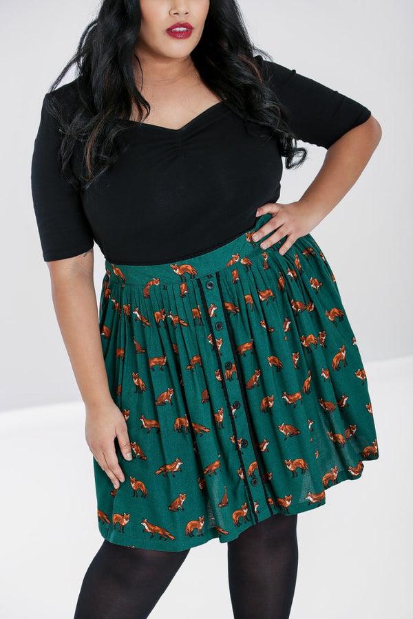 hell bunny Vixey Skirt Brown