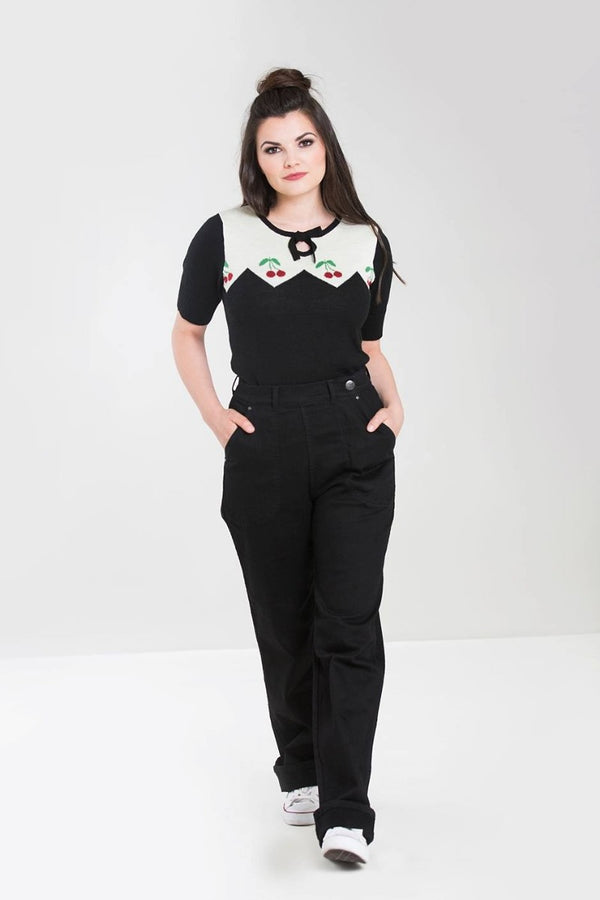 hell bunny Weston Denim Trousers Black