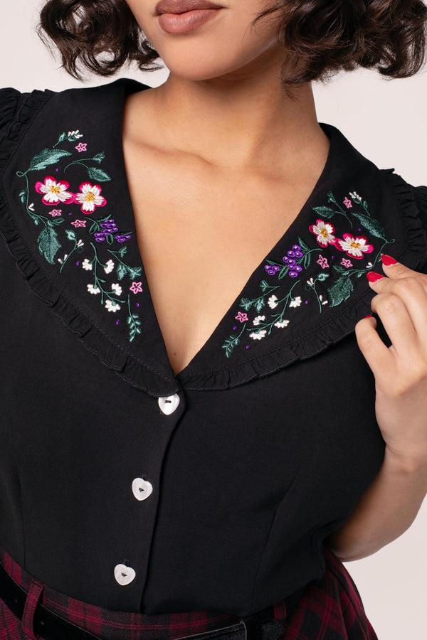 Hell Bunny Winnie Blouse Black