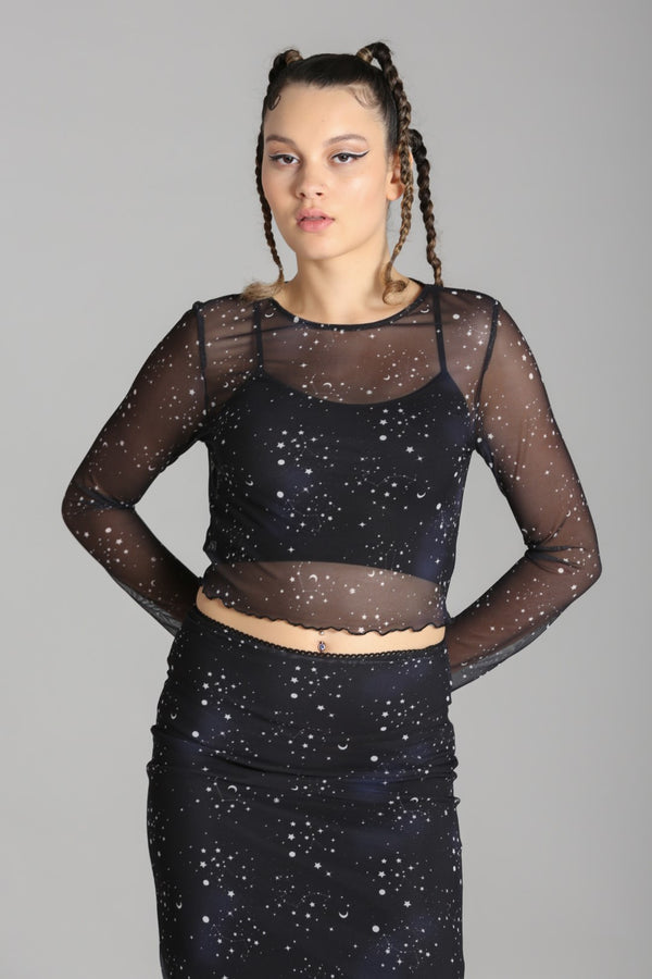 Hell Bunny Zodiac Mesh Top Black