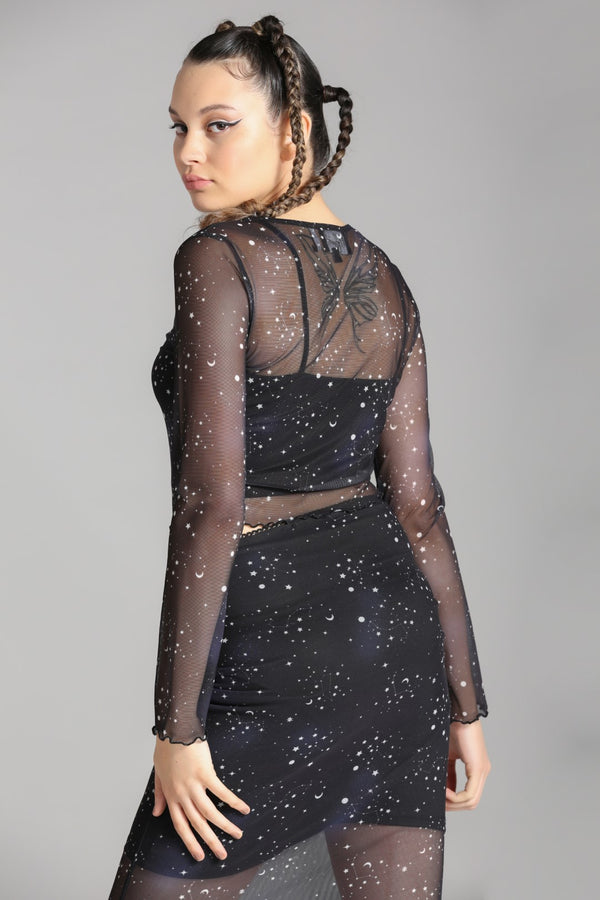 Hell Bunny Zodiac Mesh Top Black