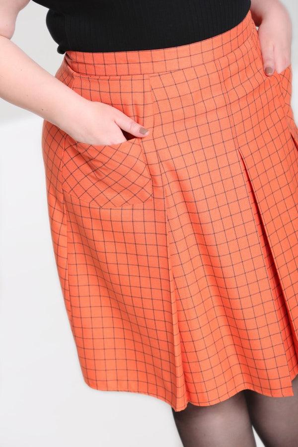 Hell Bunny Zora Skirt Orange