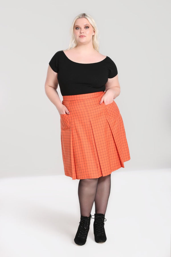 hell bunny Zora Skirt Orange