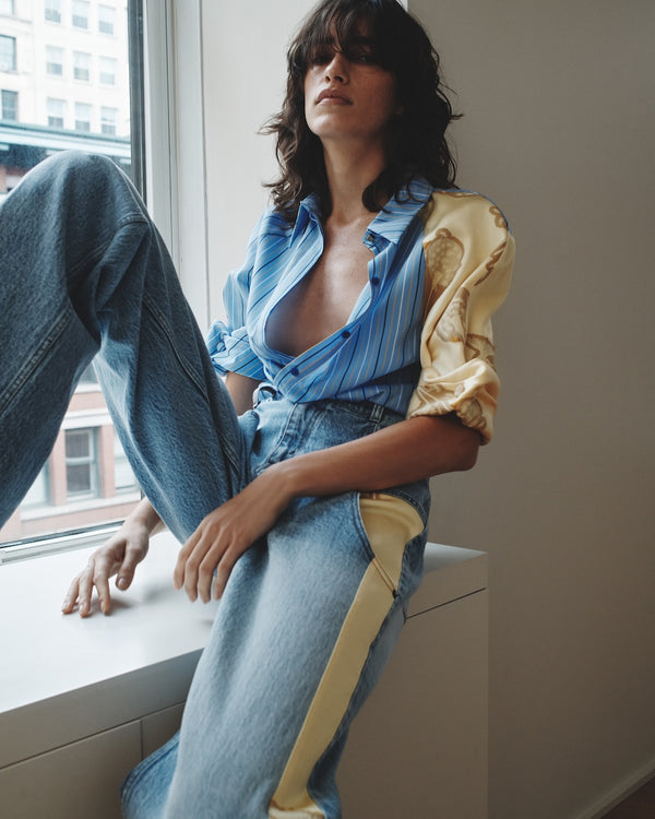 Hellessy Dansei Jeans Medium Wash And Buttercup Fil Coupé