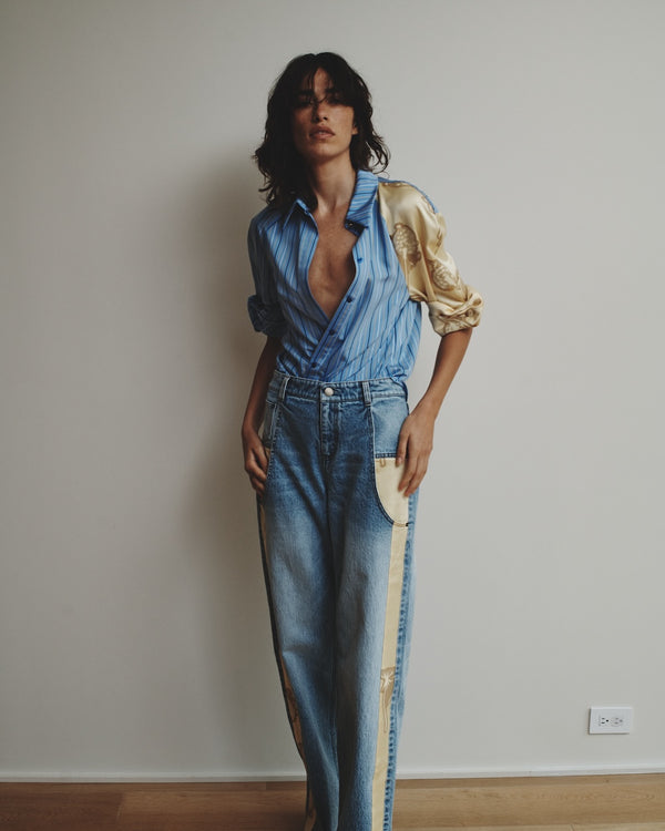 Hellessy Dansei Jeans Medium Wash And Buttercup Fil Coupé
