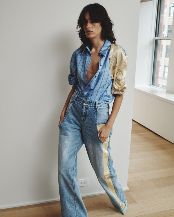 Hellessy Dansei Jeans Medium Wash And Buttercup Fil Coupé