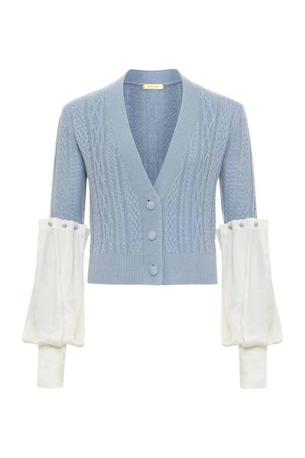 hellessy Angelite Cardigan White and Blue