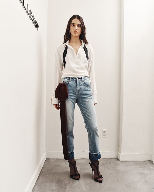 Hellessy Arin Jeans Medium Wash/Maroon