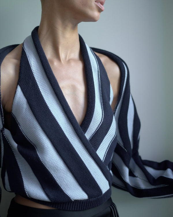 Hellessy Artin Sweater Navy And Blue Stripe