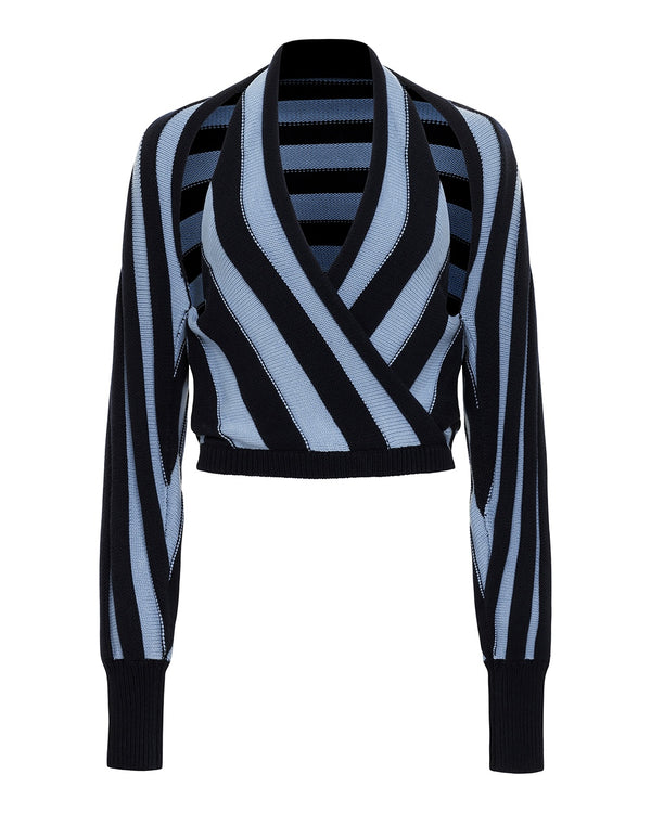 hellessy Artin Sweater Navy and Blue Stripe