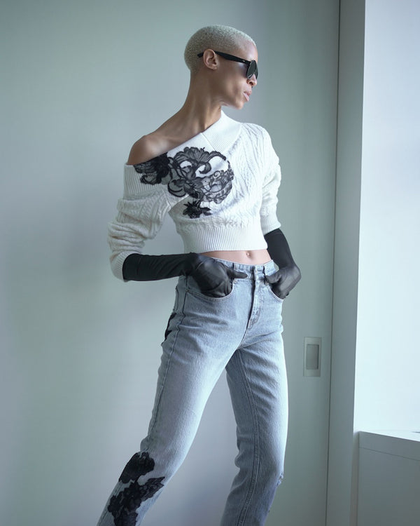 Hellessy Floyd Sweater Floral And White