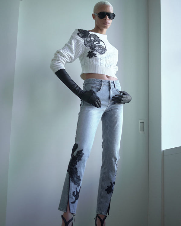 Hellessy Floyd Sweater Floral And White