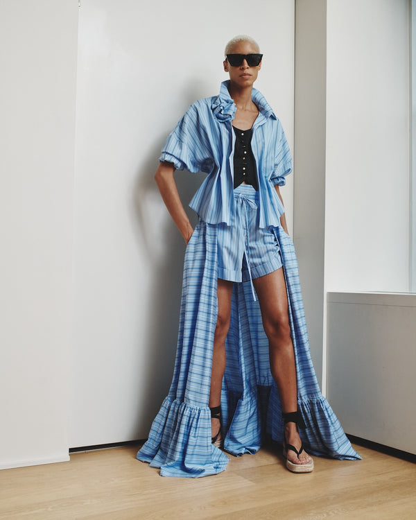 hellessy Kendrick Shorts Light Blue-Yellow Stripe