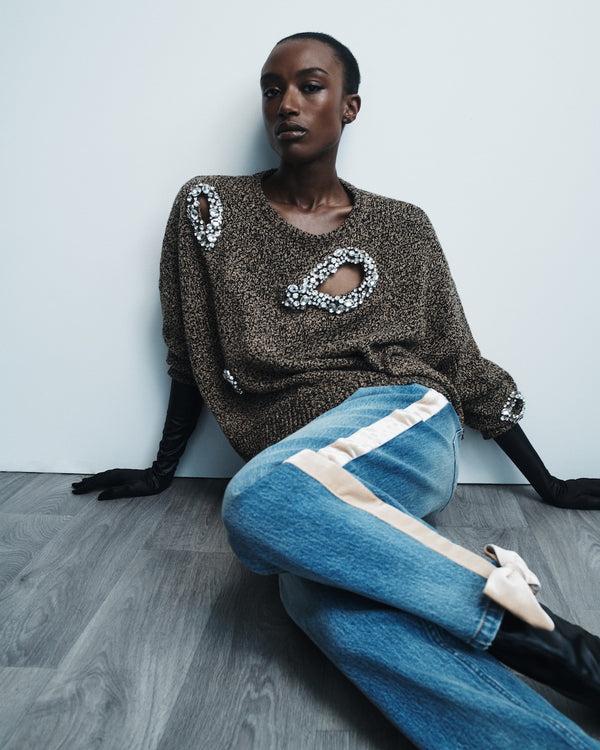 hellessy Ludo Sweater Navy Melange and Beige